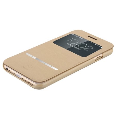 For Iphone 6 Smart Case Gold Luxury Open Window View Pu Leather Ca 32262312822-3-Khaki
