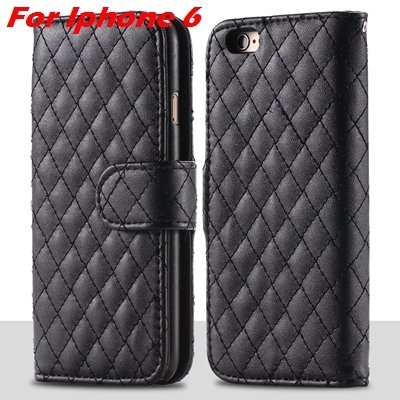 For Iphone 6 Case Vintage Luxury Business Sheapskin Grid Leather C 32257953439-1-Black for Iphone 6