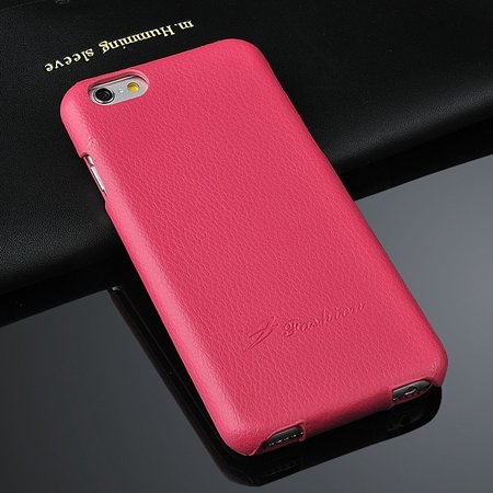 For Iphone 6 Case Luxury Lychee Pattern Geniune Flip Leather Case 2045879452-4-Hot Pink