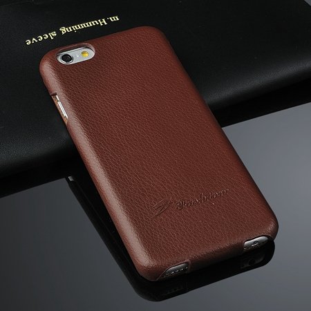For Iphone 6 Case Luxury Lychee Pattern Geniune Flip Leather Case 2045879452-5-Brown