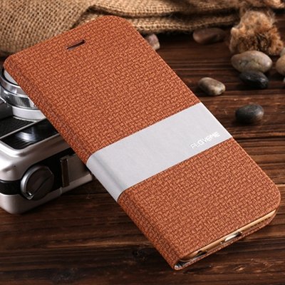 Retro Luxury Soft Feeling Cloth + Linen Pu Leather Case For Iphone 32274222249-2-Brown