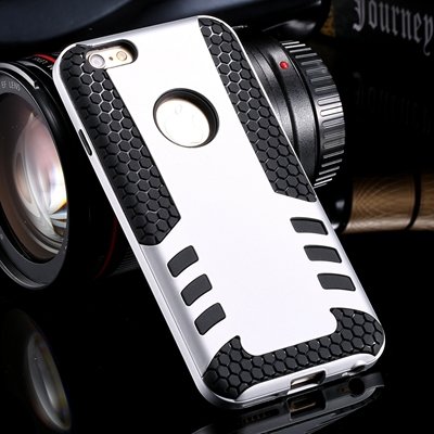 Retro Cool High Quality Hybrid Pc + Silicone Hard Case For Iphone 32255788845-3-Sliver