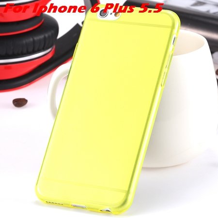 High Quality Soft Back Cover Shell For Iphone6 4.7"" Ultra Light Cl 32222098041-12-Yellow For I6 Plu