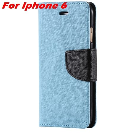 New Retro Flip Leather Case For Iphone 6 Plus & Iphone 6 Flip Case 2051510402-2-Sky Blue For Iphone6