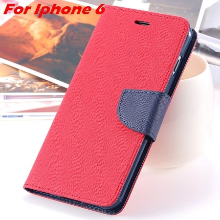 New Retro Flip Leather Case For Iphone 6 Plus & Iphone 6 Flip Case 2051510402-8-Red For Iphone 6