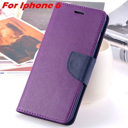 New Retro Flip Leather Case For Iphone 6 Plus & Iphone 6 Flip Case 2051510402-9-Purple For Iphone 6