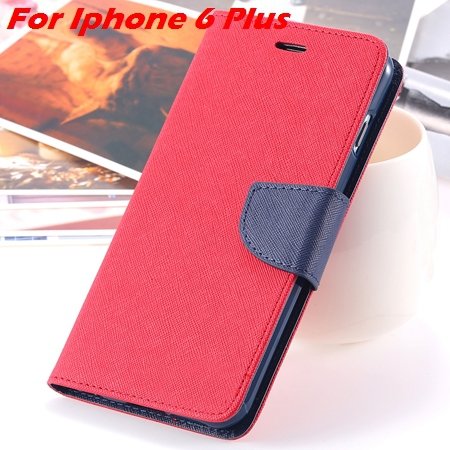 New Retro Flip Leather Case For Iphone 6 Plus & Iphone 6 Flip Case 2051510402-15-Red For I6 Plus
