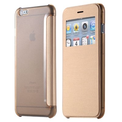 Original Smart Clear Open Window Pu Leather Case For Iphone 6 Plus 32256421588-8-Gold