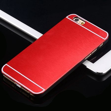 Hot Luxury Brand Brush Aluminum Metal Case For Iphon 32226437912-3-Red