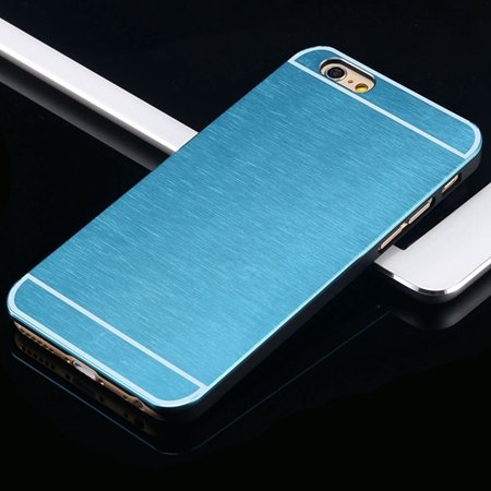 Hot Luxury Brand Brush Aluminum Metal Case For Iphon 32226437912-5-Light Blue