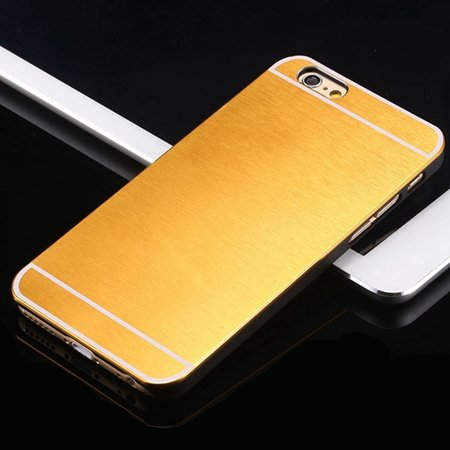 Hot Luxury Brand Brush Aluminum Metal Case For Iphon 32226437912-7-Yellow