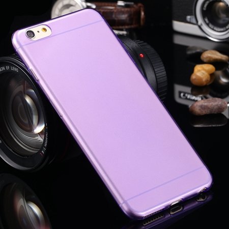 2015 Retro Cute 0.3Mm Transparent Clear Soft Tpu Cas 2026650089-10-Purple For I6 Plus
