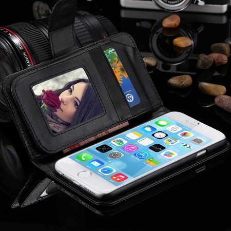 Retro Business Men Fold Wallet Pu Leather Case For Iphone 6 Plus 5 32266957194-1-Black