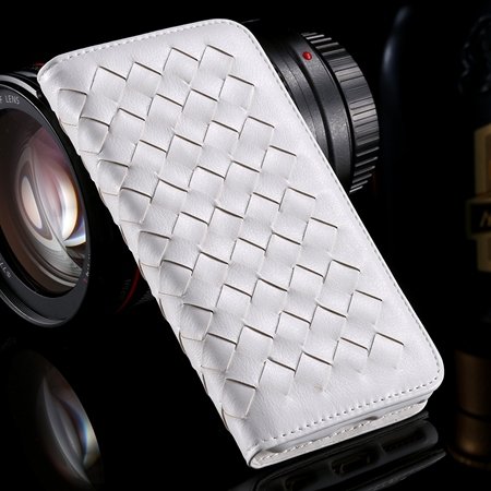 For Iphone6 Plus Leather Case Retro Luxury Handmade Waving Leather 32265433686-2-White