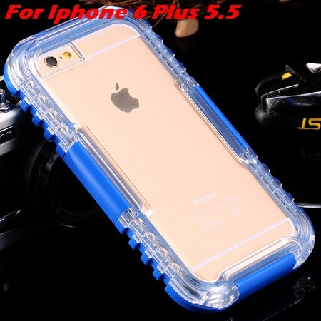 For Iphone 6 Plus Waterproof Case Hot Hard Pc + Soft Silicone Hybi 32276690163-8-Blue For I6 Plus