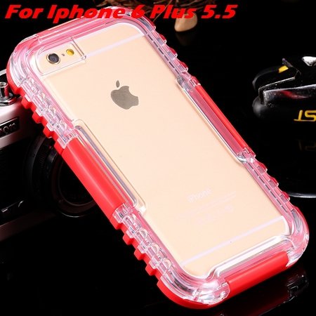 For Iphone 6 Plus Waterproof Case Hot Hard Pc + Soft Silicone Hybi 32276690163-10-Red For I6 Plus