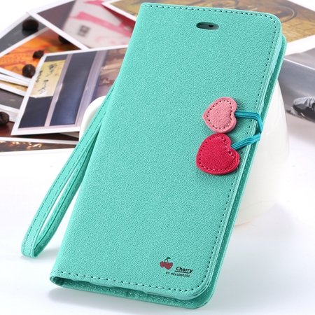 New Arrival Cherry Luxury Leather Case For Iphone 6 Plus Flip Stan 2054471028-4-Mint