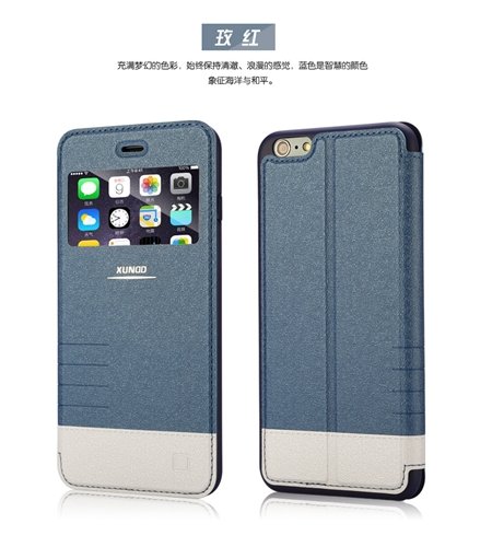 Retro Luxury Gold Flip Leather Case For Iphone 6 Plus 5.5Inch View 32224557451-4-Blue