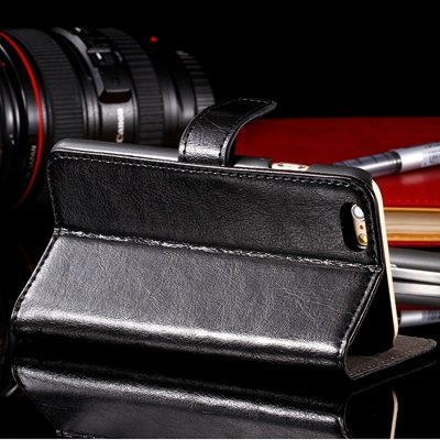 I6 Plus Cell Phones Case Vintage Luxury Genuine Leather Case For I 32266460223-1-Black