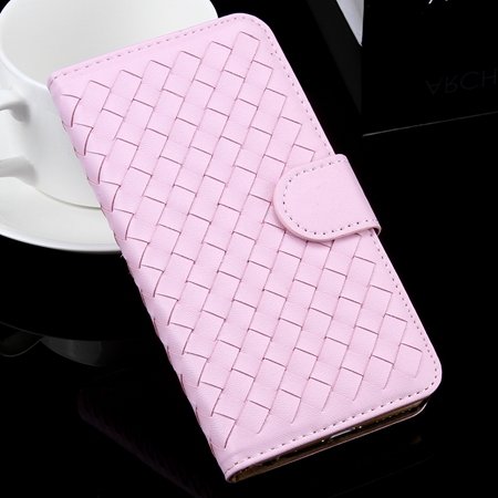 For Iphone 6 Plus Wallet Case Lovely Cute Pink Weave Flip Pu Leath 32271386653-3-Pink