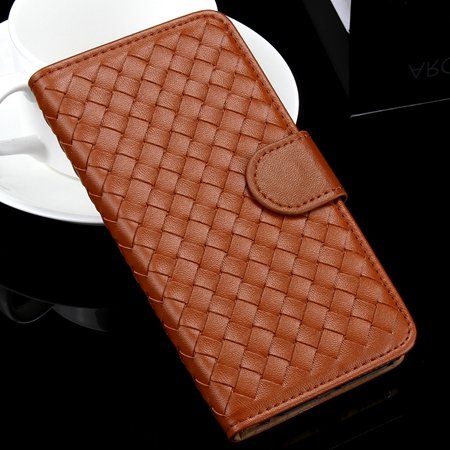 For Iphone 6 Plus Wallet Case Lovely Cute Pink Weave Flip Pu Leath 32271386653-6-Coffee