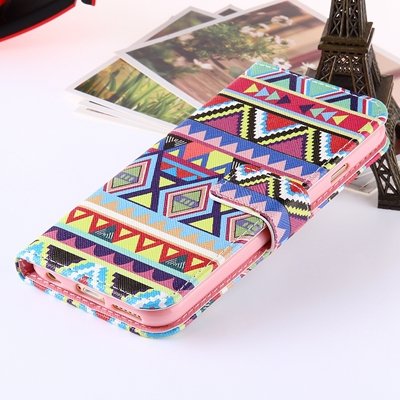 Girl'S Cute Pink Leather Case For Iphone 6 Plus Flip Cases Stand C 32254589707-5-Big Pattern