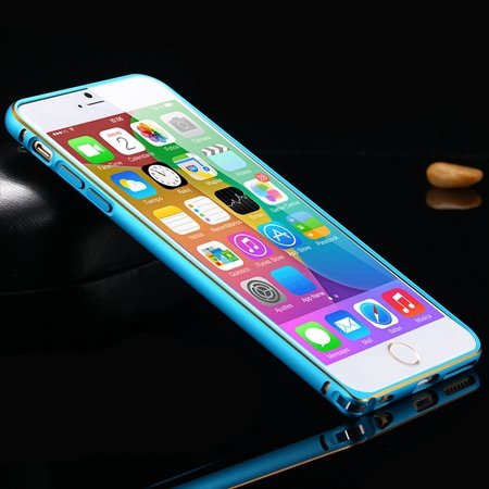 1Pcs/Lot Newest Double Color Metal Phone Cases For Iphone 6 Plus 5 32213408945-3-Gold and Blue