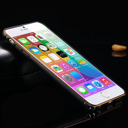 1Pcs/Lot Newest Double Color Metal Phone Cases For Iphone 6 Plus 5 32213408945-4-Gold and Black