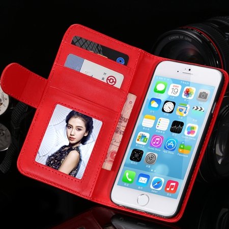 2014 Hot Retro Photo Frame Flip Pu Leather Case For Iphone 6 Plus 32213753290-4-Red