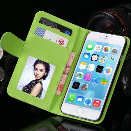 2014 Hot Retro Photo Frame Flip Pu Leather Case For Iphone 6 Plus 32213753290-7-Green