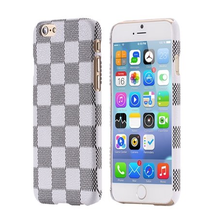 For Iphone 6 Plus Case Luxury Classic Grid Pattern Flip Leather Ca 32259784575-2-White