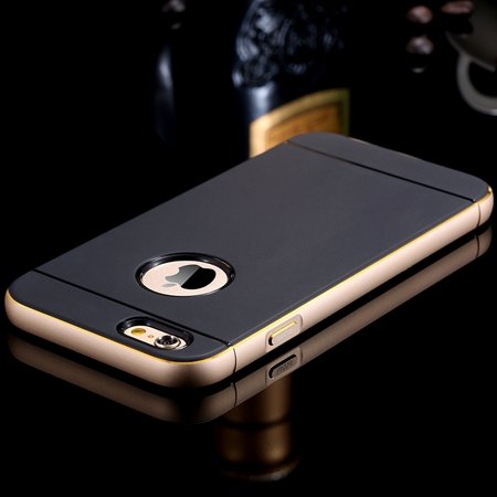Gold Luxury Metal + Tpu Hybrid Case For Iphone 6 Plus 5.5Inch Cell 32271430212-1-Gold