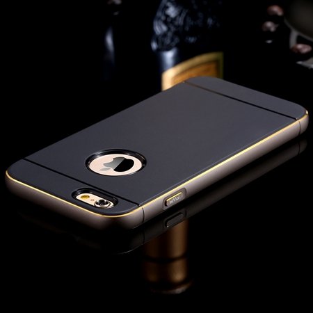 Gold Luxury Metal + Tpu Hybrid Case For Iphone 6 Plus 5.5Inch Cell 32271430212-3-Gray