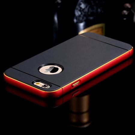 Gold Luxury Metal + Tpu Hybrid Case For Iphone 6 Plus 5.5Inch Cell 32271430212-5-Red