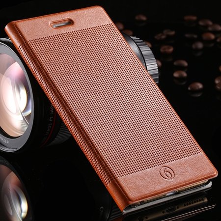 Hot Popluar Retro Grid Pattern Pu Leather Case For Iphone 6 Plus 5 32225230280-4-Brown