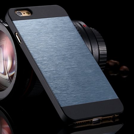 Luxury Retro Aluminum Bursh Metal Case For Iphone 6 Plus 5.5"" Cell 32270355739-2-Navy Blue