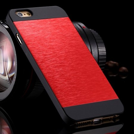 Luxury Retro Aluminum Bursh Metal Case For Iphone 6 Plus 5.5"" Cell 32270355739-5-Red