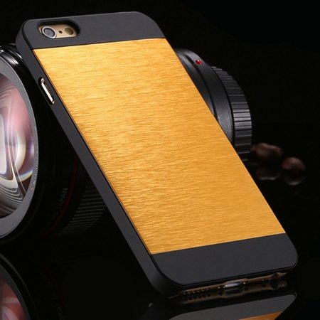 Luxury Retro Aluminum Bursh Metal Case For Iphone 6 Plus 5.5"" Cell 32270355739-6-Yellow