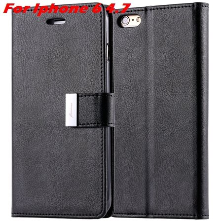 Luxury Wallet Flip Leather Case For Iphone 6 /Iphone 6 Plus Stand 32279124341-1-Black For Iphone 6