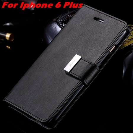 Luxury Wallet Flip Leather Case For Iphone 6 /Iphone 6 Plus Stand 32279124341-7-Black For I6 Plus