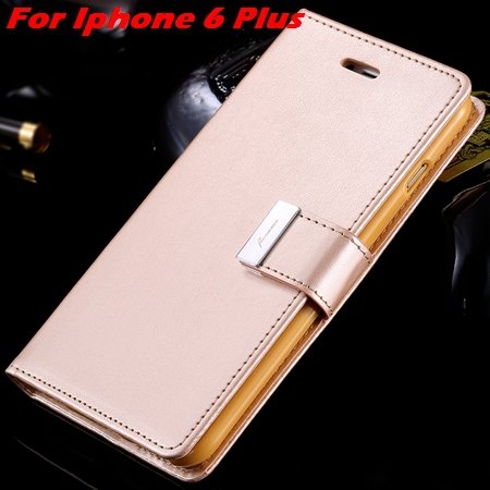 Luxury Wallet Flip Leather Case For Iphone 6 /Iphone 6 Plus Stand 32279124341-12-Gold For I6 Plus