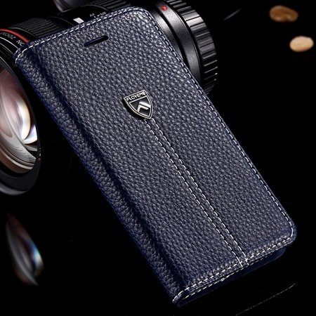 Luxury Business Top Quality Flip Genuine Leather Cover Case For Ap 32271242622-4-Deep Blue