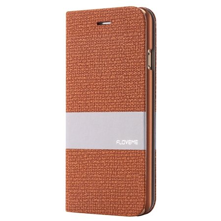 For Iphone 6 5.5 Wallet Case Linen Soft Feeling Pu Leather Case Fo 32274916315-2-Brown