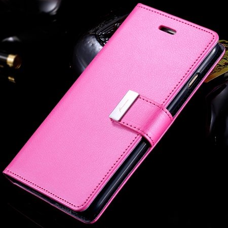 For Iphone 6 Plus Leather Case Luxury Men Women Flip Pu Leather Ca 32278142450-5-Hot Pink