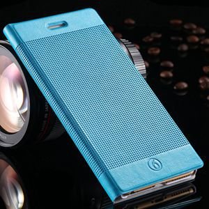Luxury Retro Red Grid Pattern Pu Flip Leather Case For Apple Iphon 32226170304-6-Light Blue