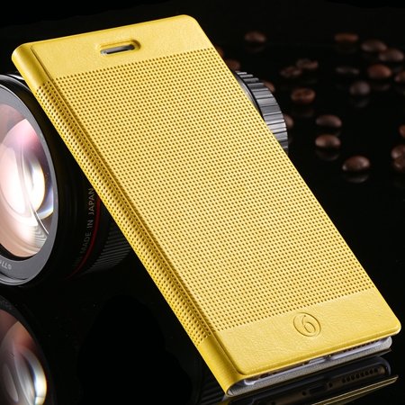 Luxury Retro Red Grid Pattern Pu Flip Leather Case For Apple Iphon 32226170304-10-Yellow