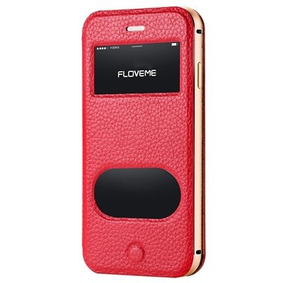 For Iphone6 5.5 Smart Case Luxury Flip Genuine Leather Case For Ip 32288778981-2-Red