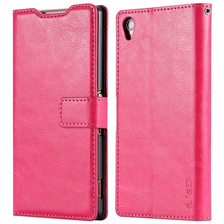 2015 New Arrival Luxury Pu Leather Case For Sony Xperia Z3 D6603 F 32278842578-1-Hot Pink