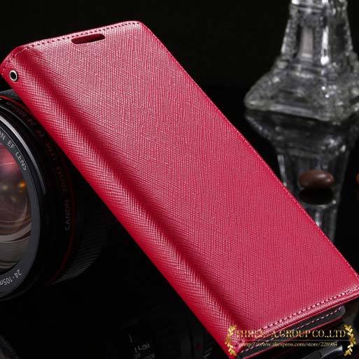 New Luxury Genuine Leather Case For Sony Xperia Z2 L50W Flip Walle 2008132819-4-hot pink
