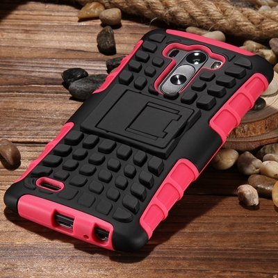 G3 High Quality Pc Hard Back Case For Lg G3 D830 D850 Stand Armor 32271031434-5-Pink